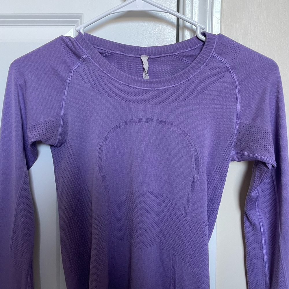 lululemon swiftly tech longsleeve purple shirt size 2